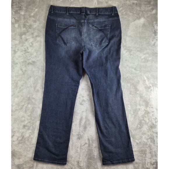 Lane Bryant Jeans Womens 22 Average Blue Denim Dark Wash Straight Stretchy - Picture 2 of 12
